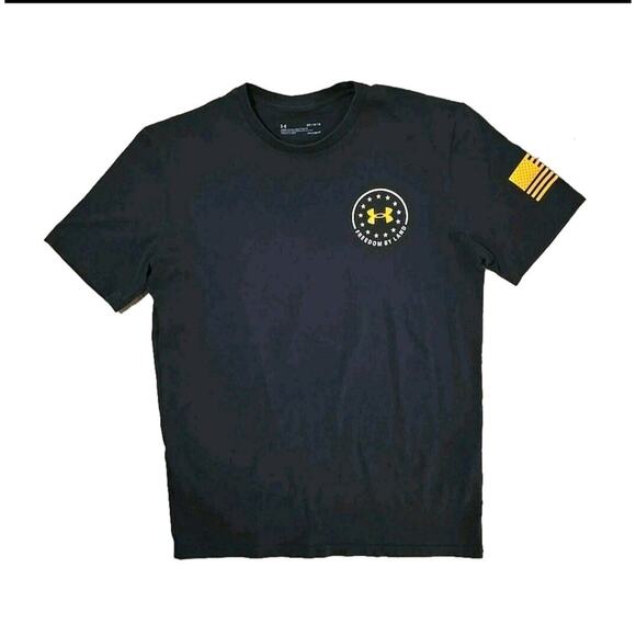 Under Armour Black Short Sleeve Tee with Yellow Accents - Picture 1 of 7